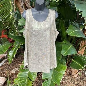 champagne, metallic tank top